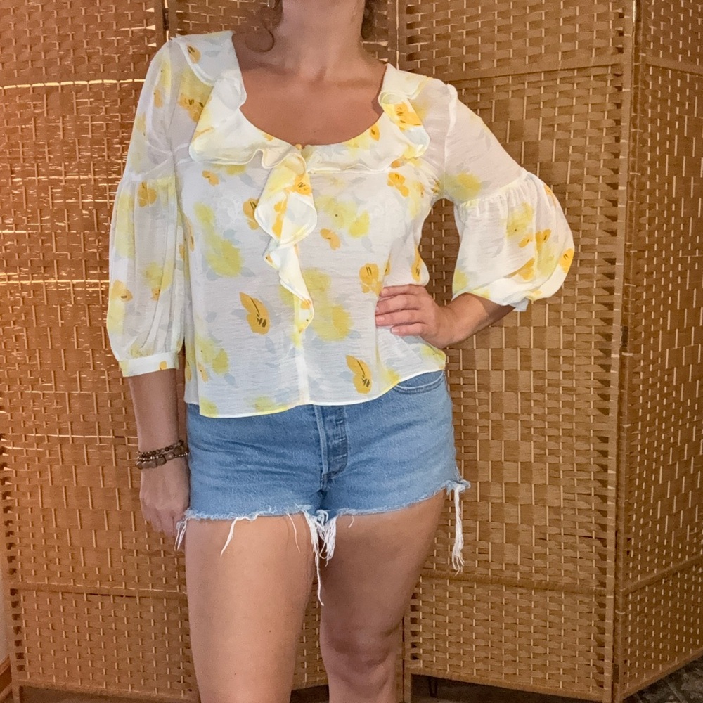 Anthropologie Maeve Ruffled blouse